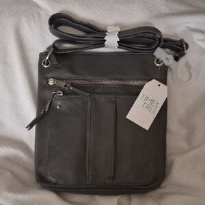 Time and Tru Dark Gray Crossbody Bag